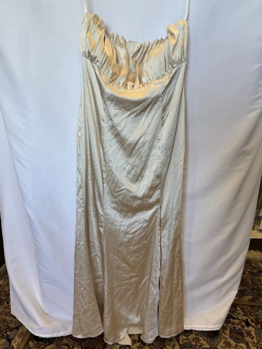 New Selfie Leslie Strapless Champagn Dress Size XL With Tags